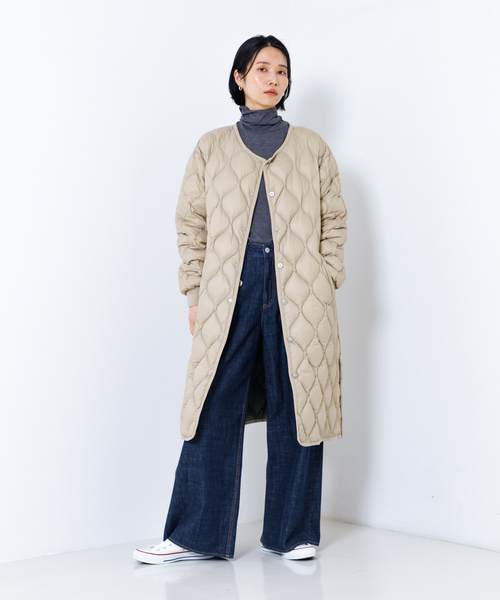 TAION(タイオン)の「【TAION】 オーバーサイズ ダウン ロングジャケット(ダウンジャケット/コート・レディース・モスグリーン/ブラック/グレイッシュベージュ・S)」の6枚目の写真