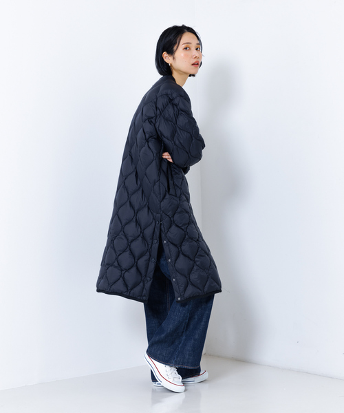 TAION(タイオン)の「【TAION】 オーバーサイズ ダウン ロングジャケット(ダウンジャケット/コート・レディース・モスグリーン/ブラック/グレイッシュベージュ・S)」の9枚目の写真