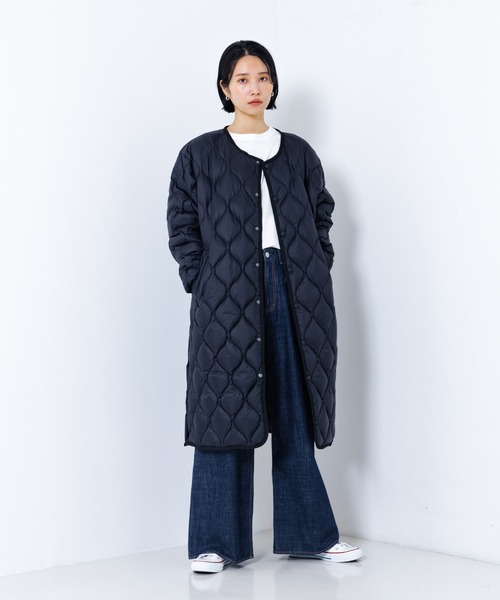 TAION(タイオン)の「【TAION】 オーバーサイズ ダウン ロングジャケット(ダウンジャケット/コート・レディース・モスグリーン/ブラック/グレイッシュベージュ・S)」の2枚目の写真