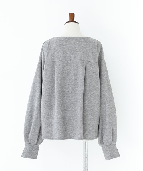 n'OrLABEL(ノアールレーベル)の「カフススリット微起毛カットソー(Tシャツ/カットソー・レディース・ボルドー/杢グレー/ブラック・1/2)」の7枚目の写真