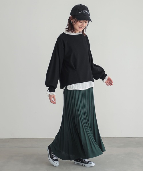 n'OrLABEL(ノアールレーベル)の「カフススリット微起毛カットソー(Tシャツ/カットソー・レディース・ボルドー/杢グレー/ブラック・1/2)」の14枚目の写真