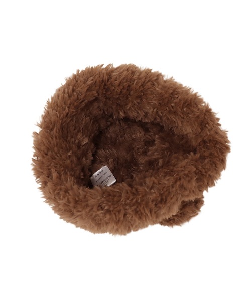 14+（イチヨンプラス）の「ボリュームシャギーくま耳ワッチ（ニットキャップ/ビーニー・レディース・ブラウン/ホワイト/ブラック・MEDIUM）」の7枚目の写真
