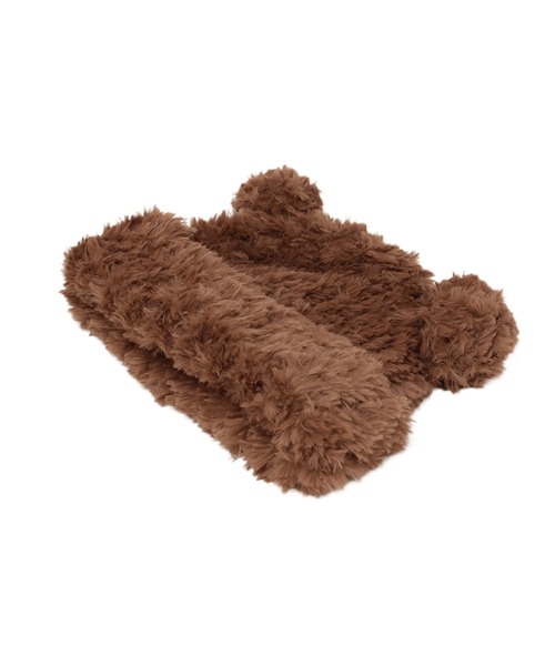 14+（イチヨンプラス）の「ボリュームシャギーくま耳ワッチ（ニットキャップ/ビーニー・レディース・ブラウン/ホワイト/ブラック・MEDIUM）」の8枚目の写真