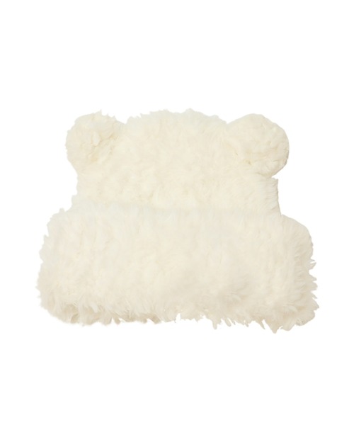 14+（イチヨンプラス）の「ボリュームシャギーくま耳ワッチ（ニットキャップ/ビーニー・レディース・ブラウン/ホワイト/ブラック・MEDIUM）」の15枚目の写真