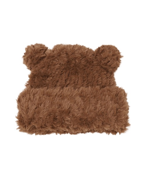 14+（イチヨンプラス）の「ボリュームシャギーくま耳ワッチ（ニットキャップ/ビーニー・レディース・ブラウン/ホワイト/ブラック・MEDIUM）」の14枚目の写真