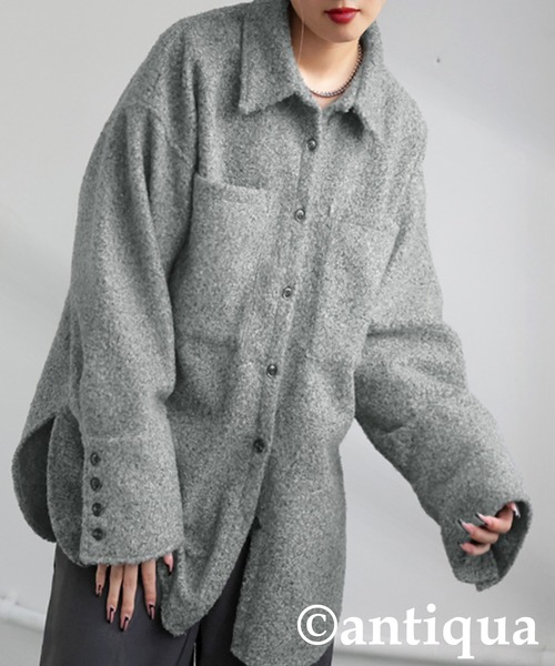 セール】ループツイードシャツジャケット（その他アウター）｜antiqua