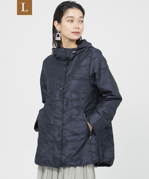 【セール】【L】【ウォッシャブル】カモフラジャカードミドルコート(ブルゾン)|EVEX by KRIZIA(エヴェックスバイクリツィア)