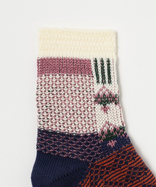 BEAMS（ビームス）の「マルチカラー リンクス クルー ソックス（ソックス/靴下・メンズ・ネイビー/オフホワイト/ブラック・ONE SIZE）」の4枚目の写真