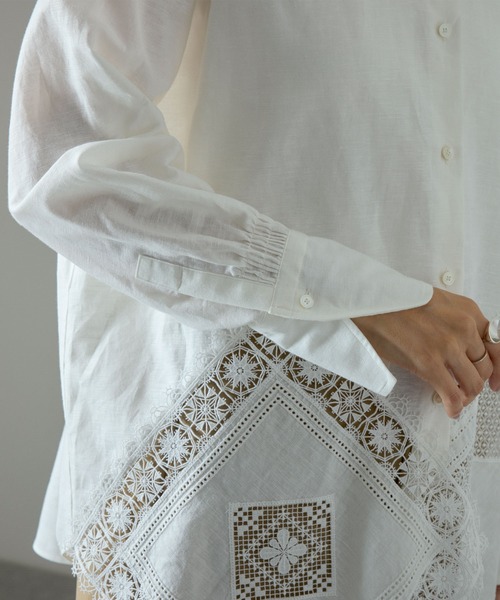 セール】ヘムクロスレースシャツ（シャツ/ブラウス）｜SALON