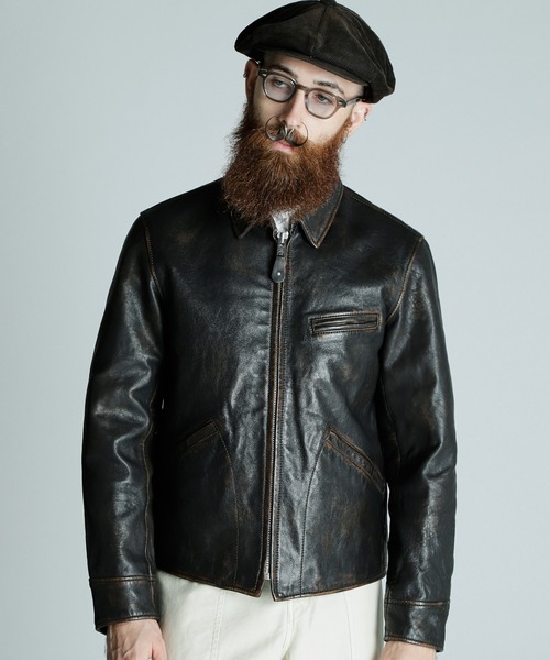 schott(ショット)の「Schott/ショット/SPORTS LEATHER JACKET/スポーツ レザージャケット(ライダースジャケット・メンズ・ブラック・M/L/XL/2XL)」の2枚目の写真
