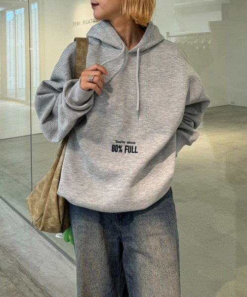 CIAOPANIC TYPY(チャオパニックティピー)の「【UNISEX】丈の長さが選べる!刺繍ロゴ裏起毛パーカー(パーカー・メンズ・ブラウン/グレー/ネイビー・LARGE/MEDIUM)」の13枚目の写真