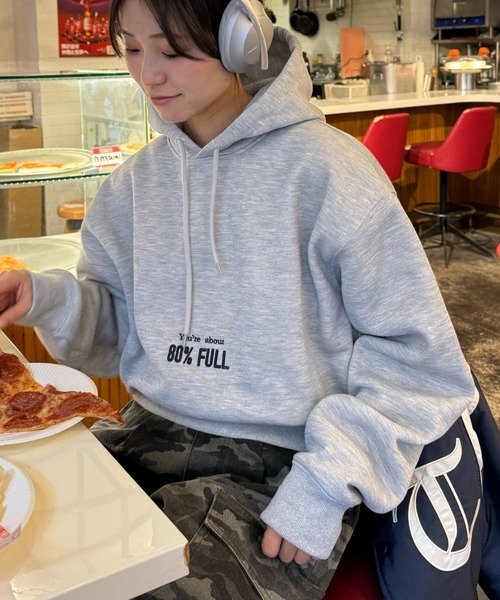 CIAOPANIC TYPY(チャオパニックティピー)の「【UNISEX】丈の長さが選べる!刺繍ロゴ裏起毛パーカー(パーカー・メンズ・ブラウン/グレー/ネイビー・LARGE/MEDIUM)」の4枚目の写真