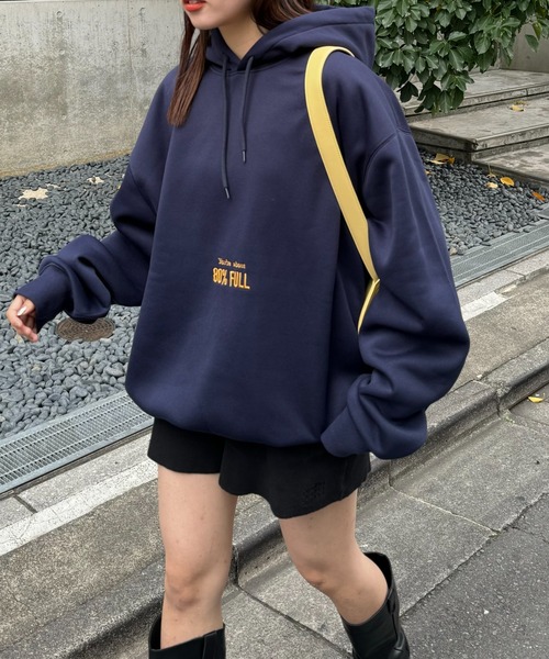 CIAOPANIC TYPY(チャオパニックティピー)の「【UNISEX】丈の長さが選べる!刺繍ロゴ裏起毛パーカー(パーカー・メンズ・ブラウン/グレー/ネイビー・LARGE/MEDIUM)」の19枚目の写真