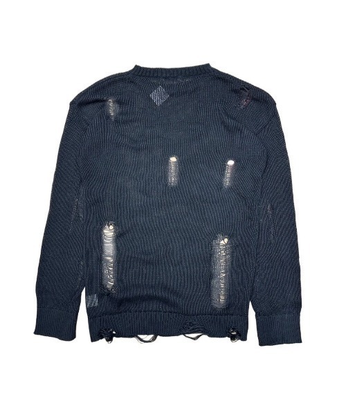 ニット セーター 「XU」damage loose knit レディース XU ニット セーター 「XU」damage loose knit レディース