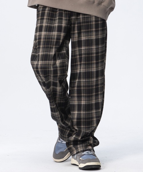 WOODENDOLL(ウッディンドール)の「WOODENDOLL ワイドパンツ チェック ウエスト ドローコード PT24AW87(その他パンツ・メンズ・ブラック/ブラウン/グリーン・M/L/S)」の2枚目の写真