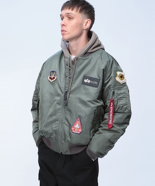 ALPHA INDUSTRIES INC フルジップ 中綿 ジャケット MA-1