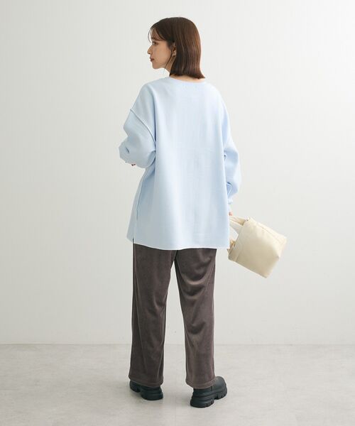 Green　Parks（グリーンパークス）の「ぽかぽか裏起毛ベロアイージーパンツ（その他パンツ・レディース・ブルー/ホワイト系その他2/ブラック/ピンク/ダークグレー・FREE）」の9枚目の写真