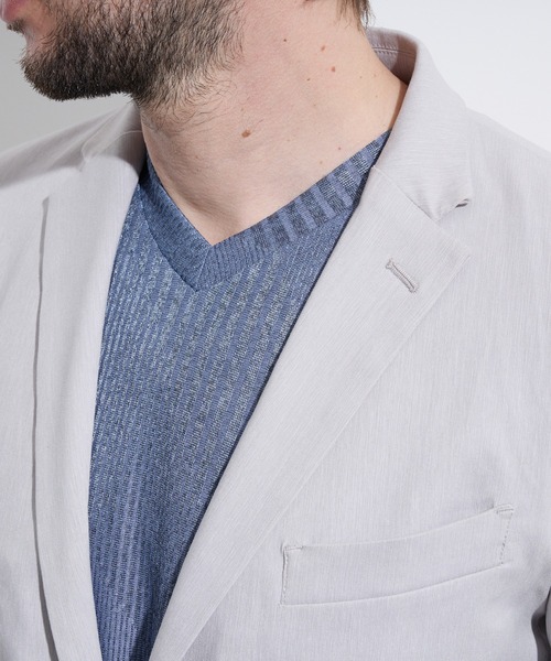 HIDEAWAYS NICOLE（ハイダウェイニコル）の「ガムストレッチブライトスラブジャケット（テーラードジャケット・メンズ・ネイビー/ライトグレー/ブラック・MEDIUM/LARGE/X-LARGE）」の10枚目の写真