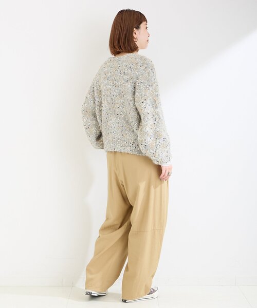 B.C STOCK(ベーセーストック)の「《追加4》ポコポコヤーンミックス2WAYカーディガン(カーディガン/ボレロ・レディース・チャコールグレー/ネイビー/ホワイト・FREE)」の7枚目の写真