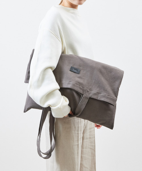 And A(アンドエー)の「And A アンドエー / BIG TOTE BAG 2WAYデカトートバッグ ビッグトートバッグ ショルダーバッグ / AA-A24U002(トートバッグ・メンズ・ライトグレー/ブラウン・FREE)」の5枚目の写真