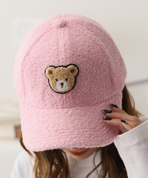 ROOPTOKYO(ループトウキョウ)の「クマデザインボアキャップ ベースボールキャップ(キャップ・レディース・ベージュ/ネイビー/ホワイト/ブラウン/ピンク/ブラック・FREE)」の6枚目の写真