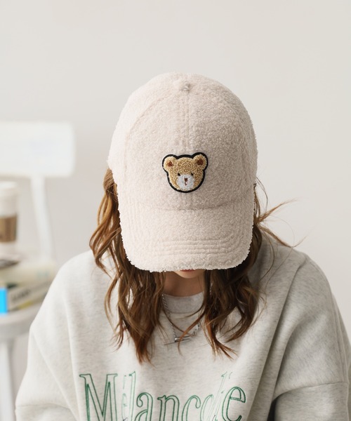 ROOPTOKYO(ループトウキョウ)の「クマデザインボアキャップ ベースボールキャップ(キャップ・レディース・ベージュ/ネイビー/ホワイト/ブラウン/ピンク/ブラック・FREE)」の8枚目の写真