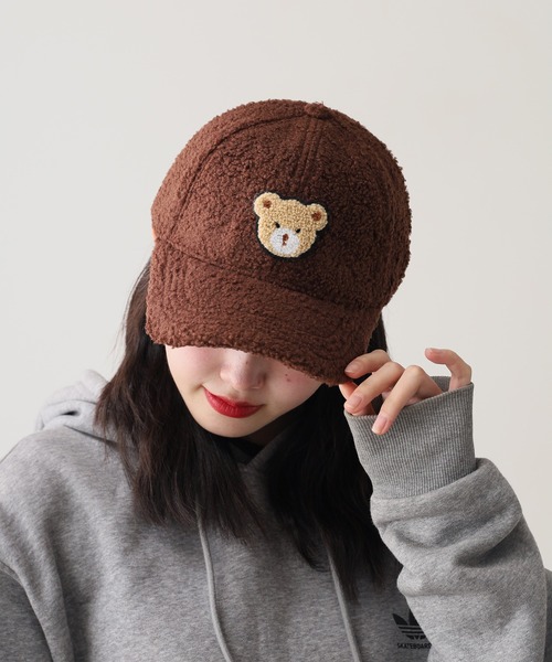 ROOPTOKYO(ループトウキョウ)の「クマデザインボアキャップ ベースボールキャップ(キャップ・レディース・ベージュ/ネイビー/ホワイト/ブラウン/ピンク/ブラック・FREE)」の14枚目の写真