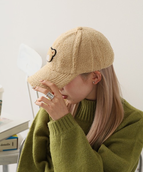 ROOPTOKYO(ループトウキョウ)の「クマデザインボアキャップ ベースボールキャップ(キャップ・レディース・ベージュ/ネイビー/ホワイト/ブラウン/ピンク/ブラック・FREE)」の18枚目の写真