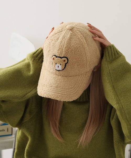 ROOPTOKYO(ループトウキョウ)の「クマデザインボアキャップ ベースボールキャップ(キャップ・レディース・ベージュ/ネイビー/ホワイト/ブラウン/ピンク/ブラック・FREE)」の17枚目の写真
