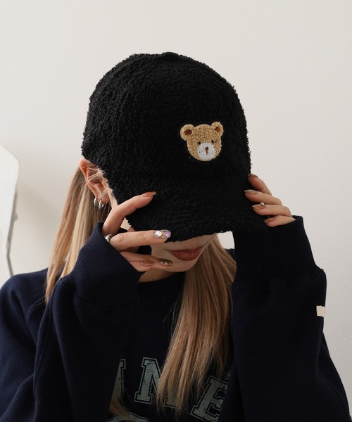 ROOPTOKYO(ループトウキョウ)の「クマデザインボアキャップ ベースボールキャップ(キャップ・レディース・ベージュ/ネイビー/ホワイト/ブラウン/ピンク/ブラック・FREE)」の11枚目の写真