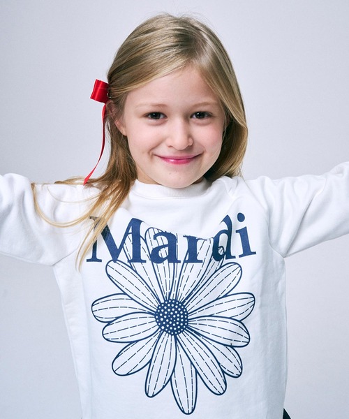 Mardi Mercredi（マルディメクルディ）の「KIDS SWEATSHIRT FLOWERMARDI / キッズ スウェットシャツ フラワーマルディ（スウェット・キッズ・アイボリー/ヘザーグレー/ブラック・130cm/120cm/110cm/100cm）」の7枚目の写真