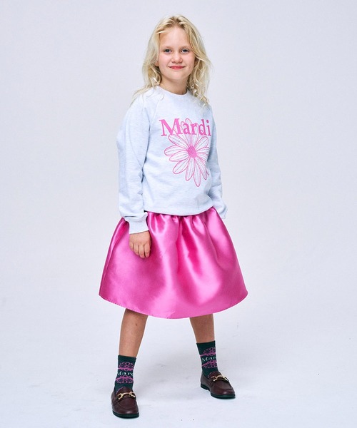 Mardi Mercredi（マルディメクルディ）の「KIDS SWEATSHIRT FLOWERMARDI / キッズ スウェットシャツ フラワーマルディ（スウェット・キッズ・アイボリー/ヘザーグレー/ブラック・130cm/120cm/110cm/100cm）」の16枚目の写真