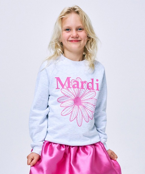 Mardi Mercredi（マルディメクルディ）の「KIDS SWEATSHIRT FLOWERMARDI / キッズ スウェットシャツ フラワーマルディ（スウェット・キッズ・アイボリー/ヘザーグレー/ブラック・130cm/120cm/110cm/100cm）」の22枚目の写真