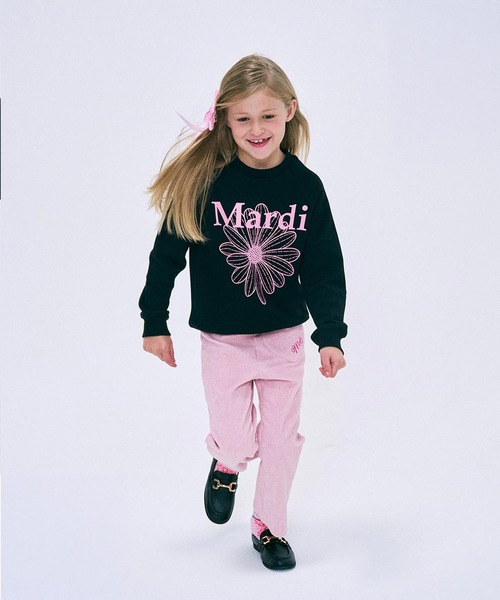 Mardi Mercredi（マルディメクルディ）の「KIDS SWEATSHIRT FLOWERMARDI / キッズ スウェットシャツ フラワーマルディ（スウェット・キッズ・アイボリー/ヘザーグレー/ブラック・130cm/120cm/110cm/100cm）」の10枚目の写真