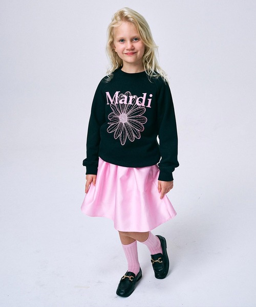 Mardi Mercredi（マルディメクルディ）の「KIDS SWEATSHIRT FLOWERMARDI / キッズ スウェットシャツ フラワーマルディ（スウェット・キッズ・アイボリー/ヘザーグレー/ブラック・130cm/120cm/110cm/100cm）」の12枚目の写真