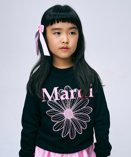 Mardi Mercredi（マルディメクルディ）の「KIDS SWEATSHIRT FLOWERMARDI / キッズ スウェットシャツ フラワーマルディ（スウェット・キッズ・アイボリー/ヘザーグレー/ブラック・130cm/120cm/110cm/100cm）」の15枚目の写真