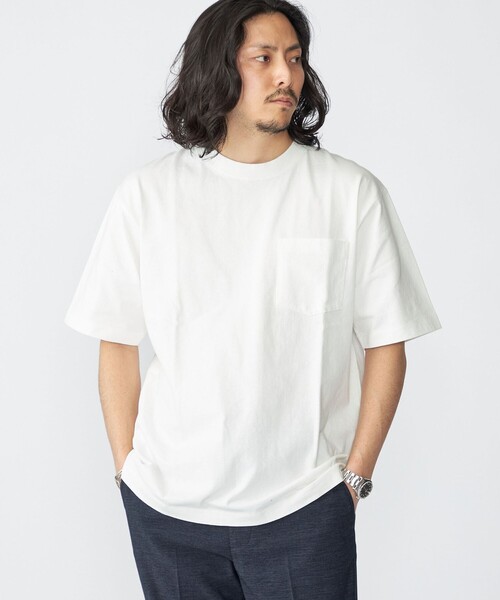 SHIPS(シップス)の「SHIPS: コットンUSA クルーネック ポケット Tシャツ(Tシャツ/カットソー・メンズ・ホワイト/ライトグレー/ネイビー・SMALL/MEDIUM/LARGE/X-LARGE)」の2枚目の写真