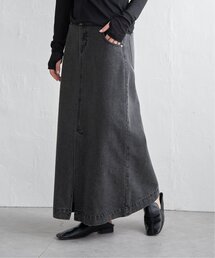 デニム切り替えストレートスカート