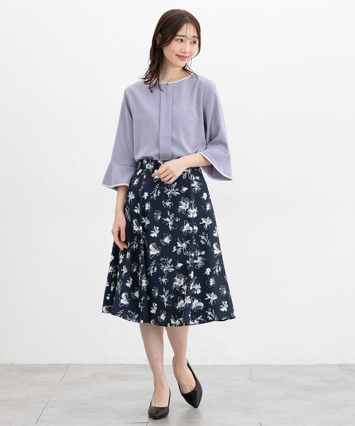 Honeys(ハニーズ)の「7分袖配色ブラウス(シャツ/ブラウス・レディース・ホワイト/ライトグレー/ネイビー/ミント/ブルー・3L/L/LL/M/S)」の16枚目の写真