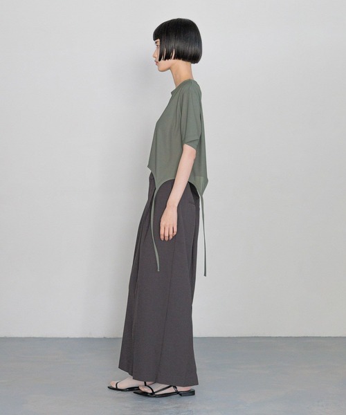 yuw(ユウ)の「ガーターヘムTee 326069(Tシャツ/カットソー・レディース・チャコールグレー/グリーン・FREE)」の9枚目の写真