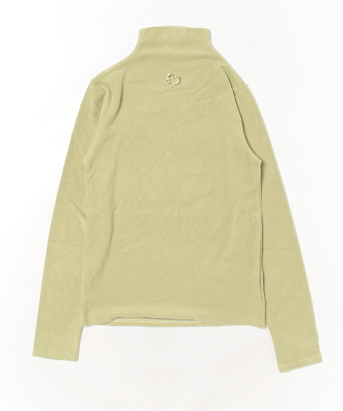 STYLEBLOCK(スタイルブロック)の「ハートブローチ付きボトルネックトップス(Tシャツ/カットソー・レディース・ホワイト/ライトブルー/ライトイエロー/ライトピンク/ブラック/ライトグリーン・FREE)」の3枚目の写真
