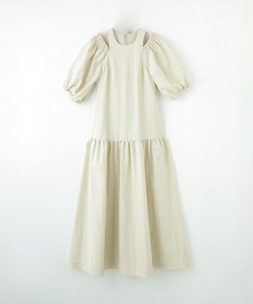 ROSE BUD（ローズバッド）の「VOLUME SLEEVE DRESS（ワンピース・レディース・ベージュ/ブラック・ONE SIZE）」の2枚目の写真