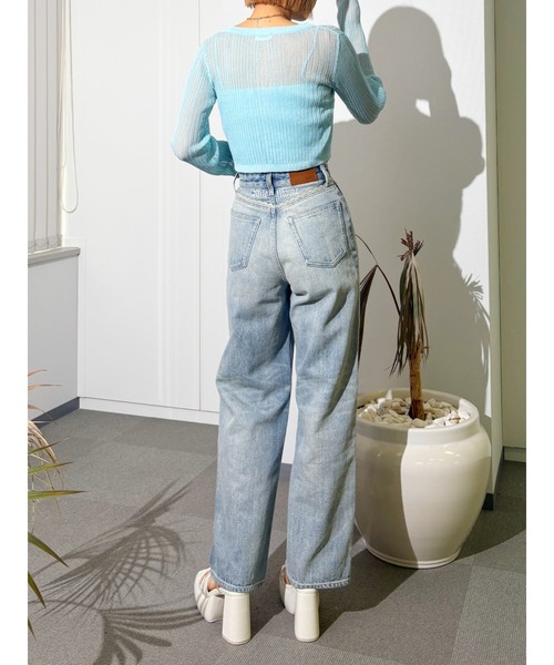 再生産！】レースグラフィックワイドデニムパンツ（デニムパンツ