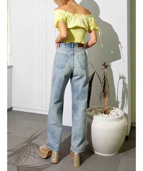 再生産！】レースグラフィックワイドデニムパンツ（デニムパンツ
