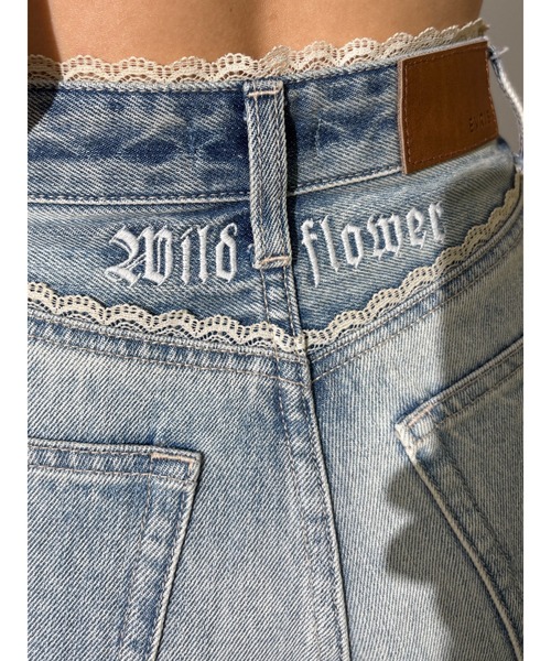 EVRIS（エヴリス）の「【再生産！】レースグラフィックワイドデニムパンツ（デニムパンツ・レディース・ブルー/ライトブルー・MEDIUM/SMALL）」の9枚目の写真