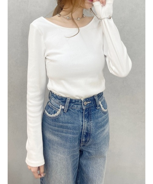 EVRIS（エヴリス）の「【再生産！】レースグラフィックワイドデニムパンツ（デニムパンツ・レディース・ブルー/ライトブルー・MEDIUM/SMALL）」の16枚目の写真