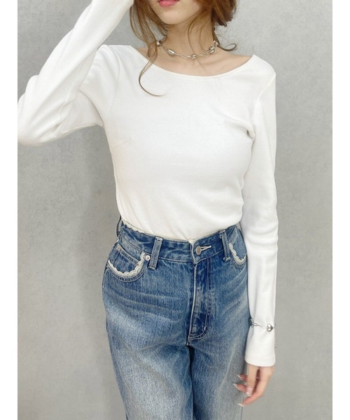 EVRIS（エヴリス）の「【再生産！】レースグラフィックワイドデニムパンツ（デニムパンツ・レディース・ブルー/ライトブルー・MEDIUM/SMALL）」の17枚目の写真