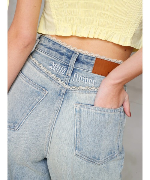 EVRIS（エヴリス）の「【再生産！】レースグラフィックワイドデニムパンツ（デニムパンツ・レディース・ブルー/ライトブルー・MEDIUM/SMALL）」の19枚目の写真