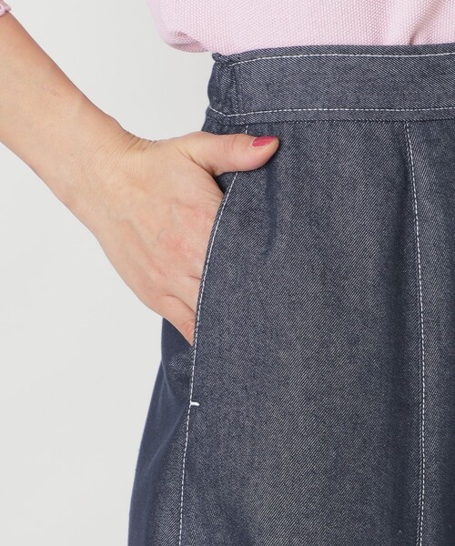 リアクティブデニム フレアスカート ebure リアクティブデニム フレア