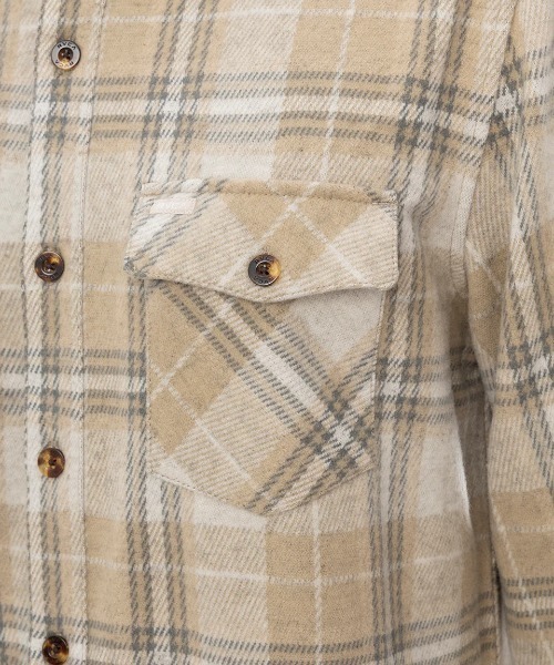 RVCA(ルーカ)の「RVCA メンズ VACANCY FLANNEL LS 長袖シャツ 【2025年春夏モデル】ルーカロングスリーブ長袖フランネルシャツ(シャツ/ブラウス・メンズ・ベージュ系その他・SMALL/LARGE/MEDIUM)」の3枚目の写真